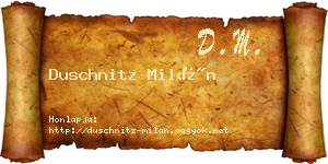 Duschnitz Milán névjegykártya